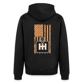Auto Schaltgetriebe Gangschaltung - Unisex Premium Bio Zip Hoodie - Schwarz - Hinten - Nico (187cm)