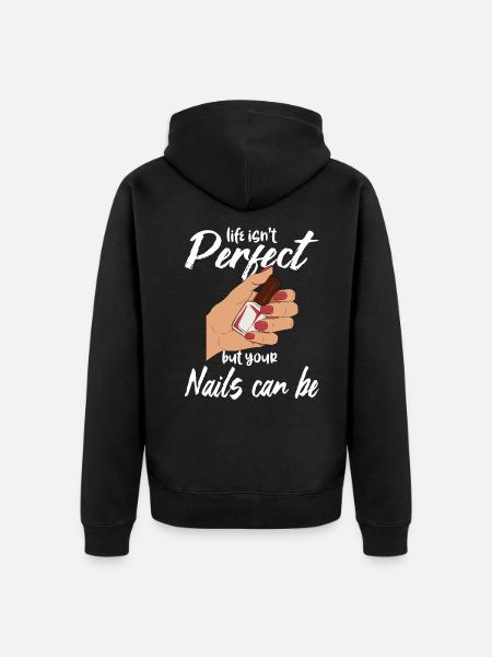 Nail technician fingernails - Unisex Premium Organic Zip Hoodie - black
