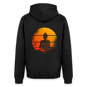 Méditation Bouddha statue Bouddha - Veste à capuche bio Premium Unisexe - noir - Dos - Nico (187cm)