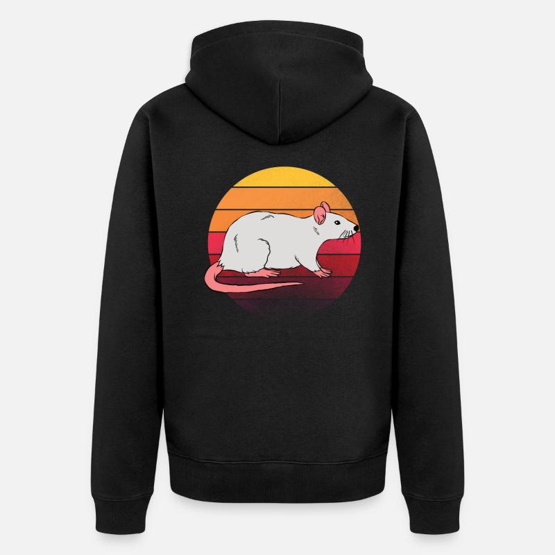 Propriétaire de rat Retro Rat - Veste à capuche bio Premium Unisexe - noir