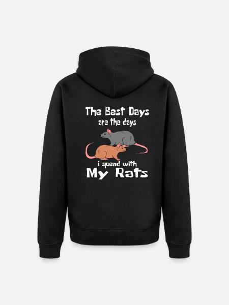 Rats days with rat - Unisex Premium Organic Zip Hoodie - black