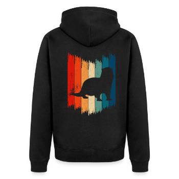 Otter and Sea Otter Vintage Otter - Unisex Premium Organic Zip Hoodie - black - Back - Nico (187cm)