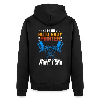 Car Painter Spray Gun - Unisex Premium Organic Zip Hoodie - black - Back - Nico (187cm)