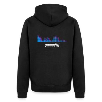 Sound Engineer Shhhh - Unisex Premium Organic Zip Hoodie - black - Back - Nico (187cm)