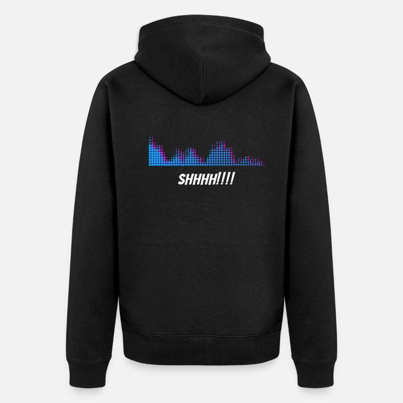 Tontechniker Shhhh - Unisex Premium Bio Zip Hoodie - Schwarz