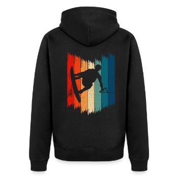 Wakeboard Vintage Wakeboarding - Unisex Premium Organic Zip Hoodie - black - Back - Nico (187cm)