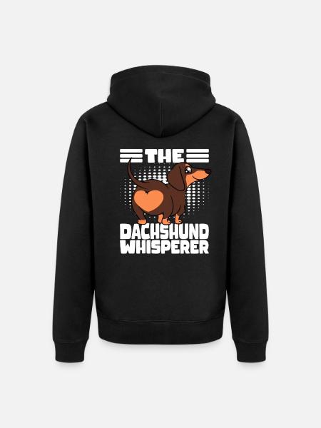 Dackel-Hintern Der Dackelflüsterer - Unisex Premium Bio Zip Hoodie - Schwarz