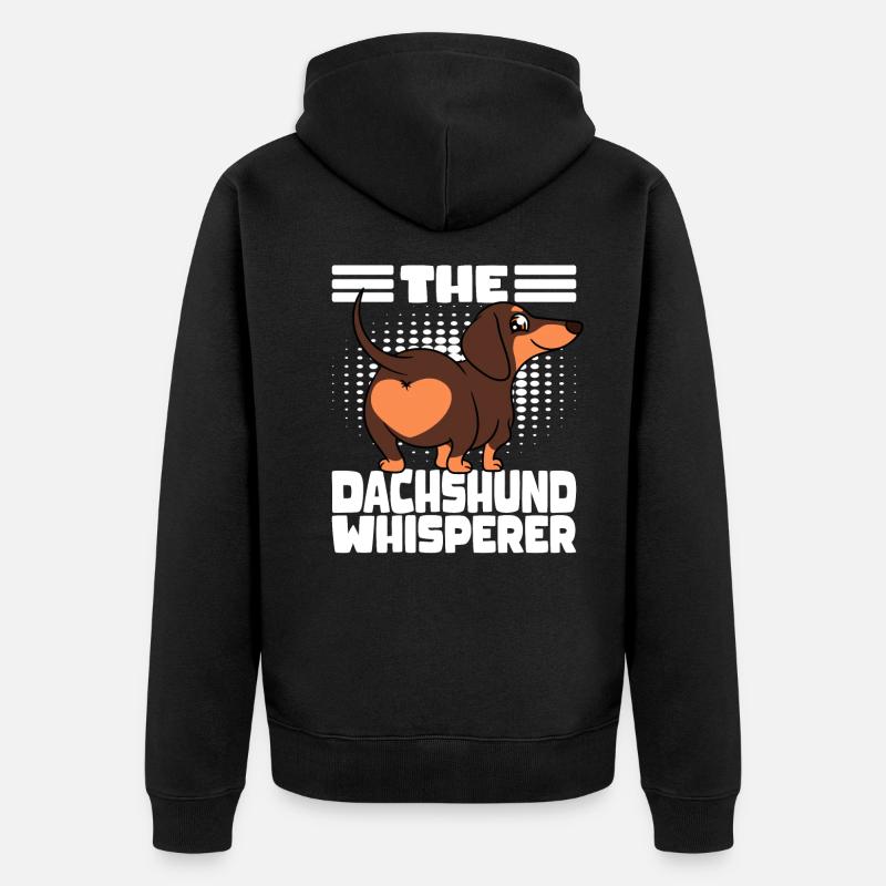 Dackel-Hintern Der Dackelflüsterer - Unisex Premium Bio Zip Hoodie - Schwarz