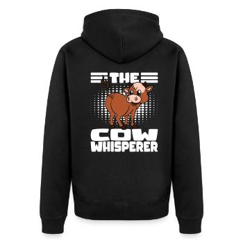 Cow's butt The Cow Whisperer - Unisex Premium Organic Zip Hoodie - black - Back - Nico (187cm)