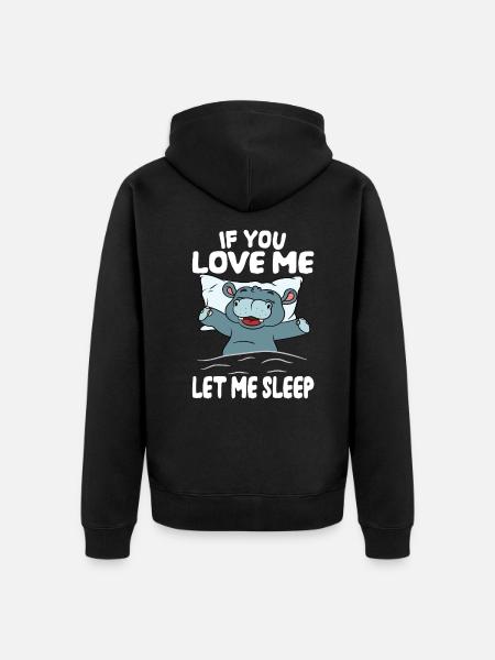 let me sleep hippo - Unisex Premium Organic Zip Hoodie - black