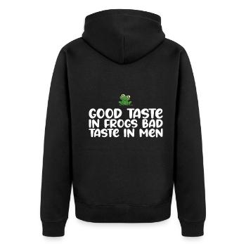 Goût Grenouille Mauvais goût chez les hommes - Veste à capuche bio Premium Unisexe - noir - Dos - Nico (187cm)