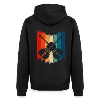 Vintage Kontrabass Retro Kontrabass - Unisex Premium Bio Zip Hoodie - Schwarz - Hinten - Nico (187cm)