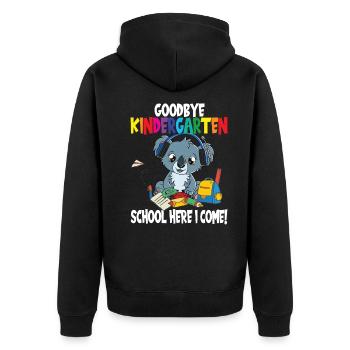 Kindergarten Back to school Enrolment - Unisex Premium Organic Zip Hoodie - black - Back - Nico (187cm)