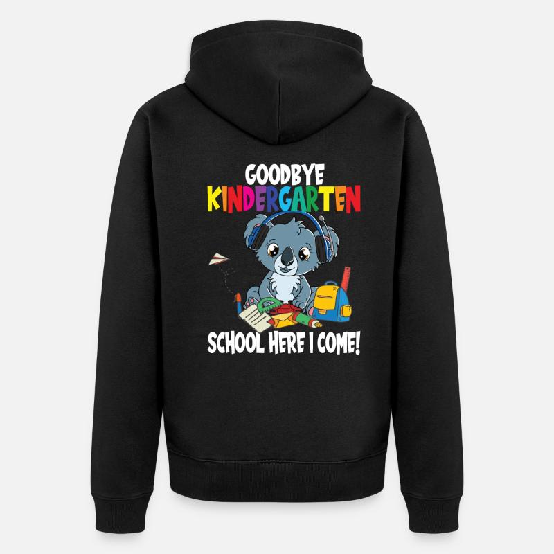 Kindergarten Schulanfang Einschulung - Unisex Premium Bio Zip Hoodie - Schwarz