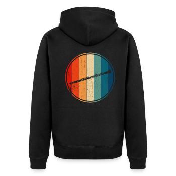 Retro-klarinette Vintage-klarinette - Unisex Premium Bio Zip Hoodie - Schwarz - Hinten - Nico (187cm)
