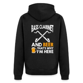 Bière de clarinette basse, c’est pourquoi je suis ici - Veste à capuche bio Premium Unisexe - noir - Dos - Nico (187cm)
