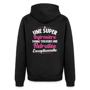 Une super infirmière donne toujours une retraitée - Veste à capuche bio Premium Unisexe - noir - Dos - Nico (187cm)