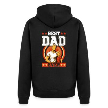 Best Dad Forever - Unisex Premium Organic Zip Hoodie - black - Back - Nico (187cm)