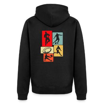 Rugby - Veste à capuche bio Premium Unisexe - noir - Dos - Nico (187cm)