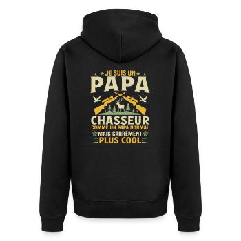 Je suis un papa chasseur - Veste à capuche bio Premium Unisexe - noir - Dos - Nico (187cm)