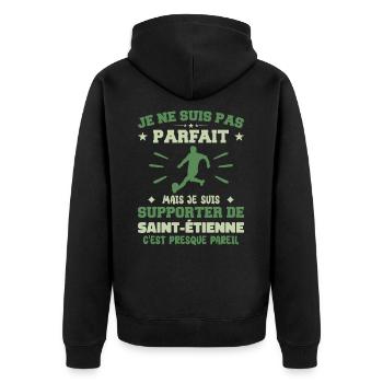 I am a supporter of Saint Étienne - Unisex Premium Organic Zip Hoodie - black - Back - Nico (187cm)