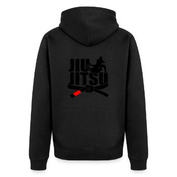 Jiu-Jitsu T-shirt Jiu jitsu - Unisex Premium Bio Zip Hoodie - Schwarz - Hinten - Nico (187cm)
