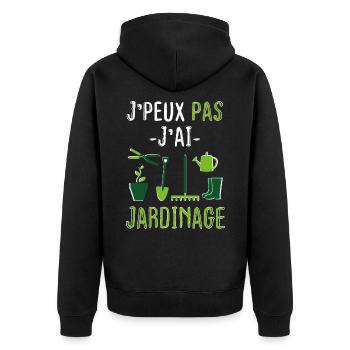 Cadeau Je Peux Pas J'ai Jardinage Humour Jardinier - Veste à capuche bio Premium Unisexe - noir - Dos - Nico (187cm)