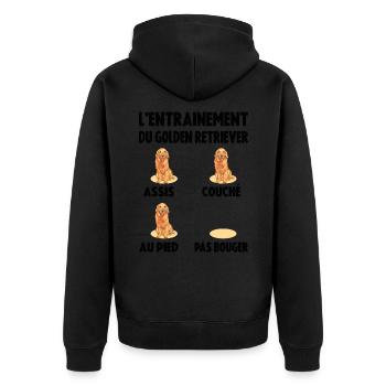 Éducation Chien Entraînement Du Golden Retriever - Veste à capuche bio Premium Unisexe - noir - Dos - Nico (187cm)
