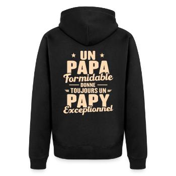 Papa Formidable - Papy Exceptionnel - Veste à capuche bio Premium Unisexe - noir - Dos - Nico (187cm)