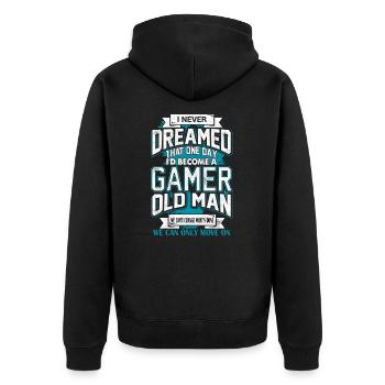 Je n’ai jamais rêvé qu’un jour je deviendrais un joueur - Veste à capuche bio Premium Unisexe - noir - Dos - Nico (187cm)