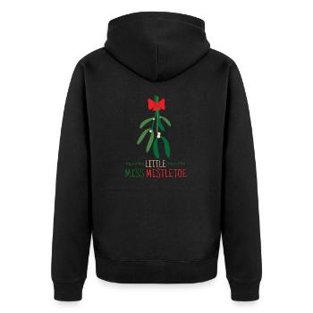 Kleine Fräulein Mistel Symbol der Liebe Zu Weihnachten - Unisex Premium Bio Zip Hoodie - Schwarz - Hinten - Nico (187cm)