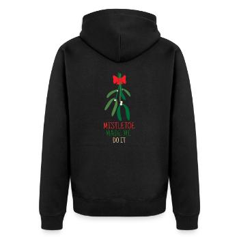 Mistelzweig hat mich dazu gebracht Symbol der Liebe - Unisex Premium Bio Zip Hoodie - Schwarz - Hinten - Nico (187cm)