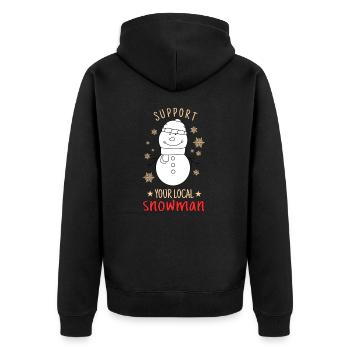 Soutenez votre pyjama de Noël amusant de bonhomme de neige local - Veste à capuche bio Premium Unisexe - noir - Dos - Nico (187cm)