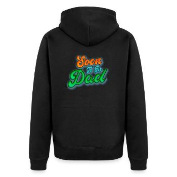 Bald Papa Est 2023 - Befördert zum Papa 2023 - Unisex Premium Bio Zip Hoodie - Schwarz - Hinten - Nico (187cm)