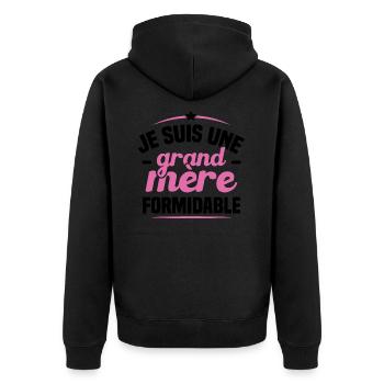 Je suis une grand mère formidable - Veste à capuche bio Premium Unisexe - noir - Dos - Nico (187cm)