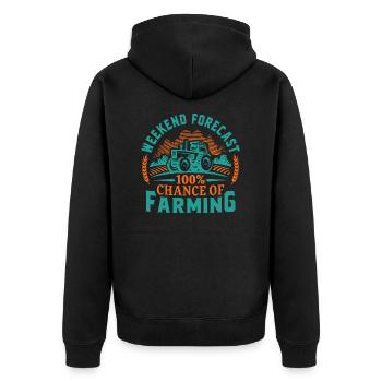 Prévisions du week-end 100% de chances d’agriculture - Veste à capuche bio Premium Unisexe - noir - Dos - Nico (187cm)