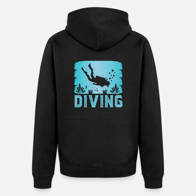 diving - Veste à capuche bio Premium Unisexe - noir