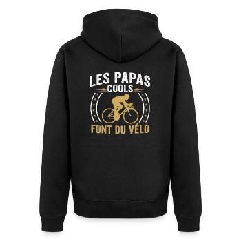 Les papas cools font du vélo - Veste à capuche bio Premium Unisexe - noir - Dos - Nico (187cm)