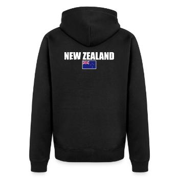 New Zealand Flag New Zealand New Zealand - Unisex Premium Organic Zip Hoodie - black - Back - Nico (187cm)