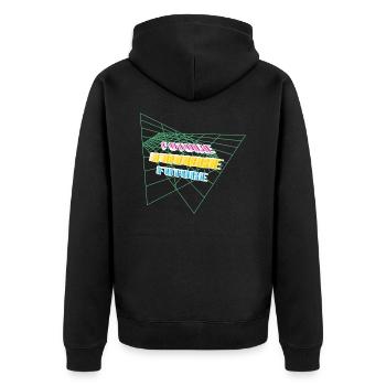 80s Future Computer Retro Vintage - Unisex Premium Organic Zip Hoodie - black - Back - Nico (187cm)