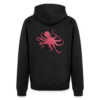 I like octopus - eight tentacles - squid - Unisex Premium Organic Zip Hoodie - black - Back - Nico (187cm)