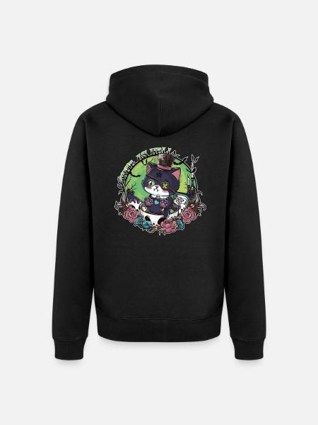 Le réveil de Catleman Jack - Veste à capuche bio Premium Unisexe - noir