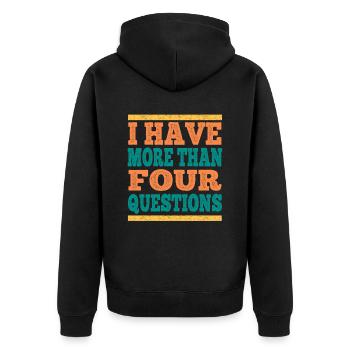I have more than four vintage questions - Unisex Premium Organic Zip Hoodie - black - Back - Nico (187cm)