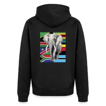 Drapeaux éléphants d’Afrique - Veste à capuche bio Premium Unisexe - noir - Dos - Nico (187cm)
