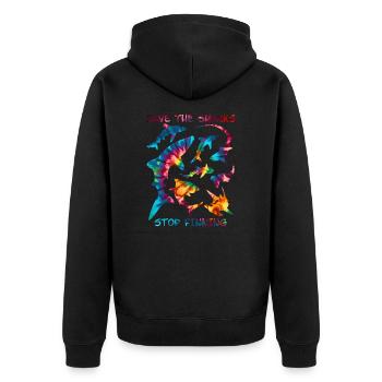 Sauvez les espèces de requins - Veste à capuche bio Premium Unisexe - noir - Dos - Nico (187cm)