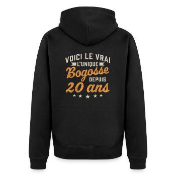 Voici le vrai l'unique bogosse depuis 20 ans - Veste à capuche bio Premium Unisexe - noir - Dos - Nico (187cm)