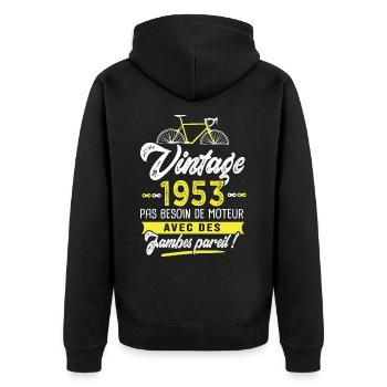 1953 Vélo Anniversaire Homme 70 ans vélos - Veste à capuche bio Premium Unisexe - noir - Dos - Nico (187cm)