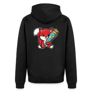 Renard rusé avec cône de sucre - Veste à capuche bio Premium Unisexe - noir - Dos - Nico (187cm)