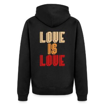 Love is love - Unisex Premium Organic Zip Hoodie - black - Back - Nico (187cm)