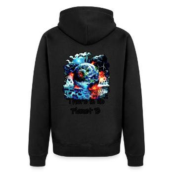 No Planet B - Unisex Premium Organic Zip Hoodie - black - Back - Nico (187cm)